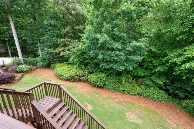 223 Oak Grove Dr, Dallas, GA 30157 - view of yard with a deck and stairway