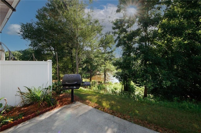 view of patio with area for grilling