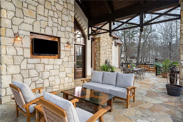 view of patio / terrace featuring outdoor dining area and outdoor lounge area