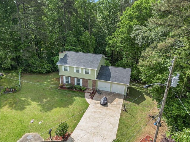 2722 Spring Side Ct, Douglasville, GA 30135 - aerial view of property and surrounding area featuring a forest
