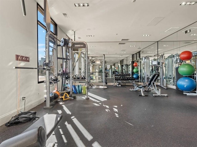 view of workout area