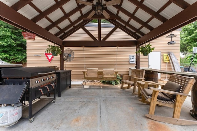 69 Maple Leaf Ct, Hoschton, GA 30548 - view of patio / terrace with a gazebo and ceiling fan