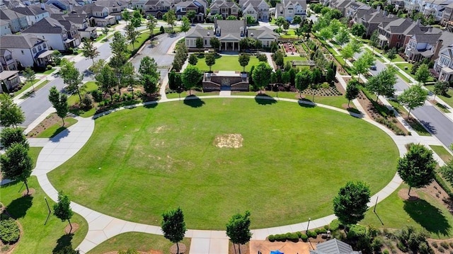 birds eye view of property with a residential view