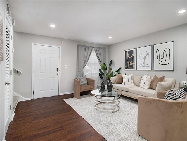 3149 Buford Hwy Unit 3, Brookhaven, GA 30329 - living room featuring wood finished floors, recessed lighting, and baseboards