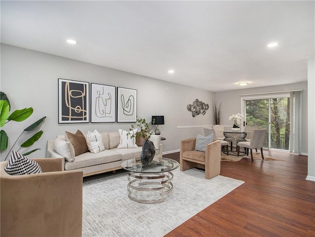 3149 Buford Hwy Unit 3, Brookhaven, GA 30329 - living area with wood finished floors, recessed lighting, and baseboards