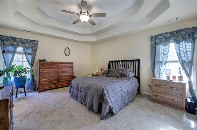 108 Arbor Hills Trl, Talking Rock, GA 30175 - bedroom featuring multiple windows, visible vents, and a raised ceiling