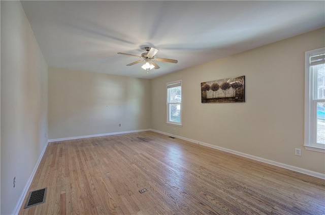 108 Arbor Hills Trl, Talking Rock, GA 30175 - empty room with baseboards, visible vents, ceiling fan, and wood finished floors