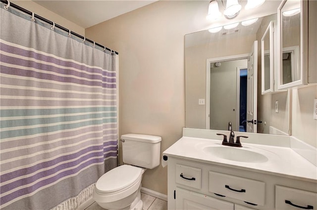 108 Arbor Hills Trl, Talking Rock, GA 30175 - bathroom with a shower with shower curtain, visible vents, vanity, and toilet