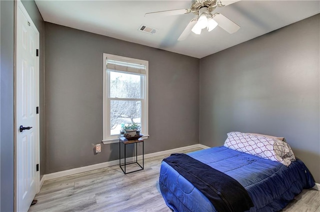 108 Arbor Hills Trl, Talking Rock, GA 30175 - bedroom featuring visible vents, ceiling fan, light wood-style flooring, and baseboards