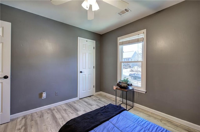 108 Arbor Hills Trl, Talking Rock, GA 30175 - bedroom with a ceiling fan, wood finished floors, visible vents, and baseboards