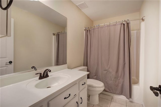 108 Arbor Hills Trl, Talking Rock, GA 30175 - bathroom with toilet, tile patterned flooring, shower / bathtub combination with curtain, and vanity