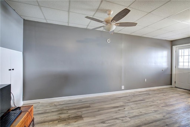 108 Arbor Hills Trl, Talking Rock, GA 30175 - interior space with a drop ceiling, wood finished floors, a ceiling fan, and baseboards