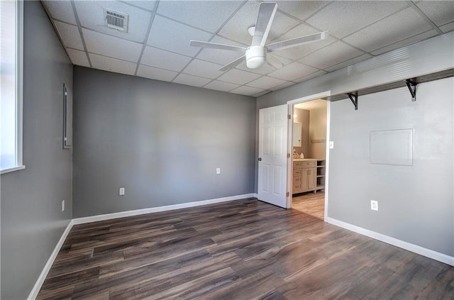 108 Arbor Hills Trl, Talking Rock, GA 30175 - unfurnished room with a paneled ceiling, a ceiling fan, visible vents, and wood finished floors