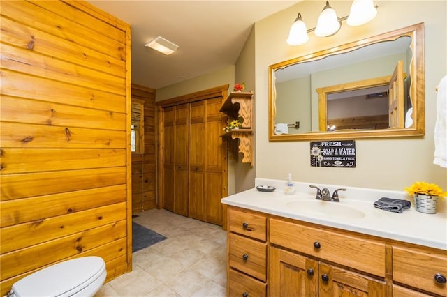 105 Ranch Mountain Ct, Dahlonega, GA 30533 - bathroom with vanity, toilet, and tile patterned flooring