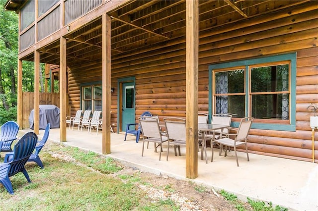 105 Ranch Mountain Ct, Dahlonega, GA 30533 - view of patio / terrace featuring grilling area and outdoor dining space