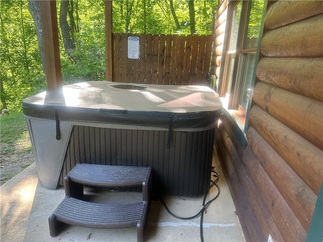 105 Ranch Mountain Ct, Dahlonega, GA 30533 - view of patio / terrace featuring a hot tub