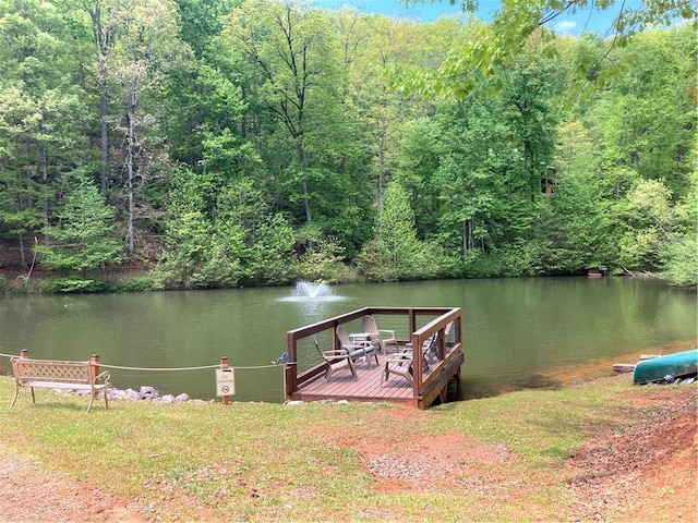 105 Ranch Mountain Ct, Dahlonega, GA 30533 - dock area with a view of trees and a water view