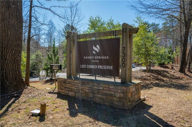 view of community sign