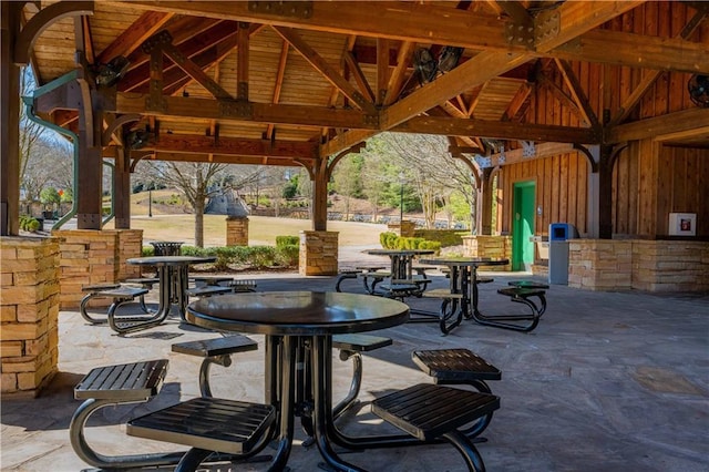 view of patio featuring a gazebo