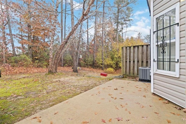 view of patio featuring central air condition unit