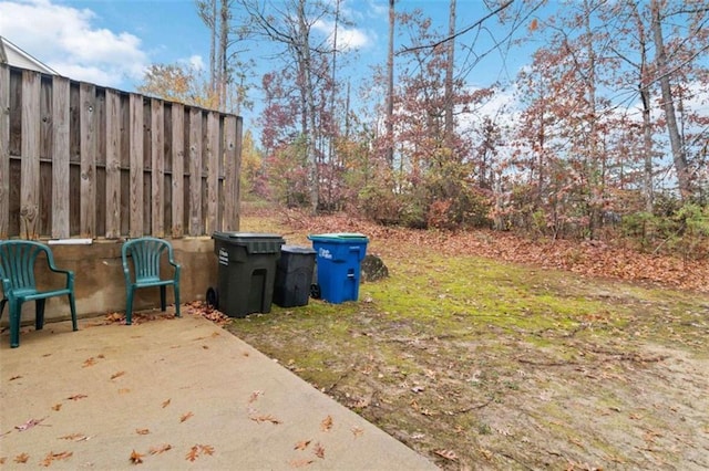 view of yard with a patio