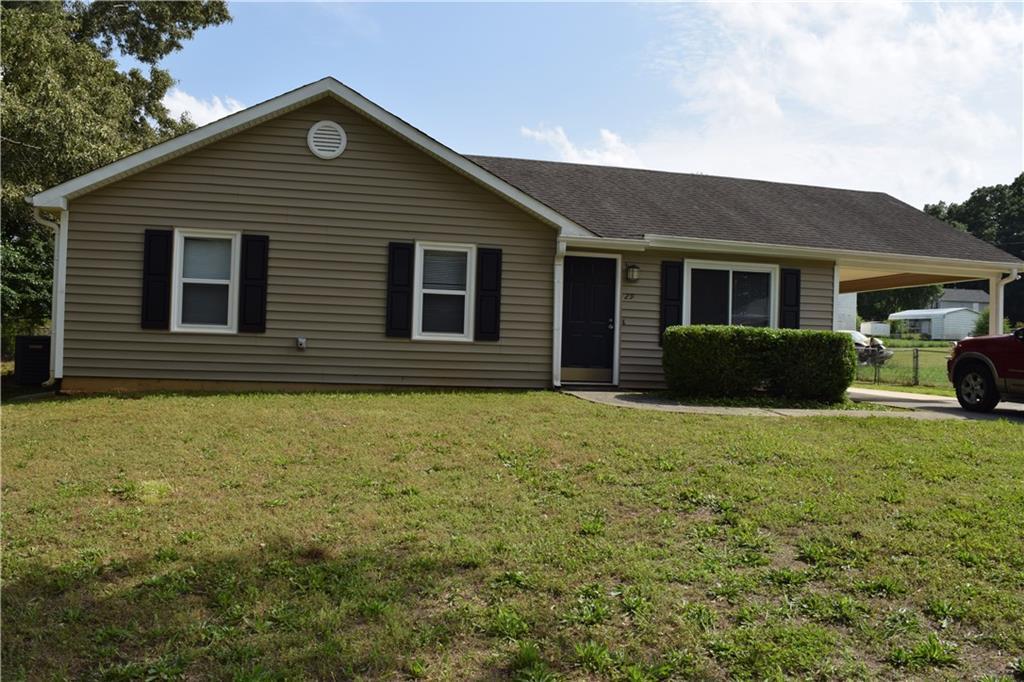 29 Winter Wood Trl, Taylorsville, GA 30178 - ranch-style house with an attached carport and a front lawn