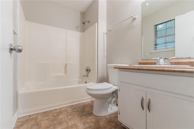 5218 Tina Ct, Stone Mountain, GA 30083 - bathroom with vanity, toilet, and shower / tub combination