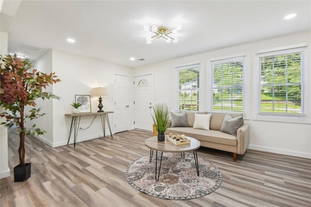 living room featuring hardwood / wood-style flooring