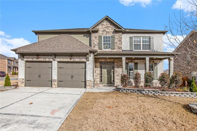 view of front of house with a garage