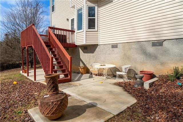 view of patio featuring a deck