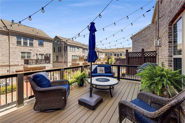 1012 E Paces Chase, Atlanta, GA 30326 - wooden terrace with a fire pit