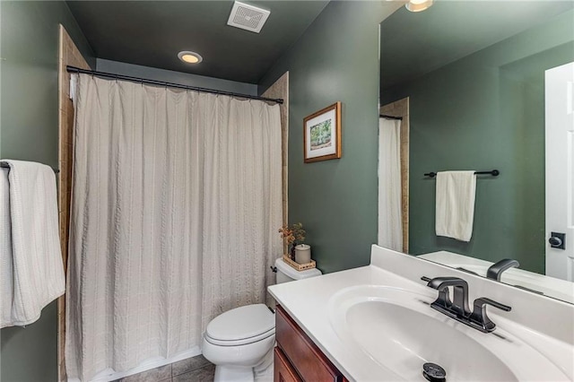 1012 E Paces Chase, Atlanta, GA 30326 - full bathroom featuring vanity, toilet, a shower with shower curtain, and tile patterned floors