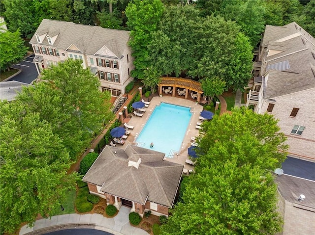 1012 E Paces Chase, Atlanta, GA 30326 - view from above of property featuring a pool