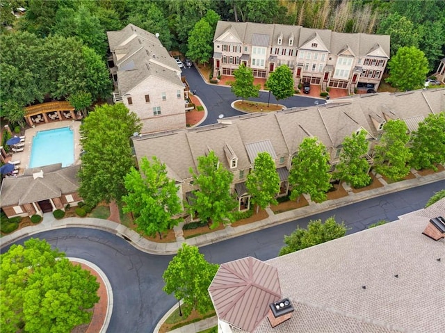 1012 E Paces Chase, Atlanta, GA 30326 - aerial view of residential area featuring a pool area