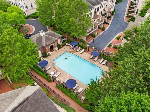 1012 E Paces Chase, Atlanta, GA 30326 - drone / aerial view of a pool