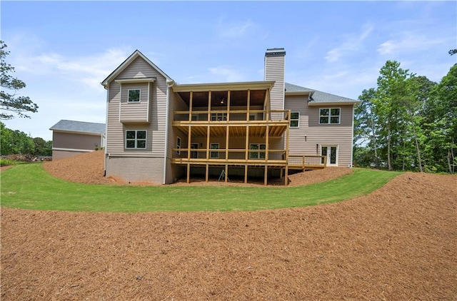 4786 Conns Creek Rd, Ball Ground, GA 30107 - back of house with a chimney and a yard