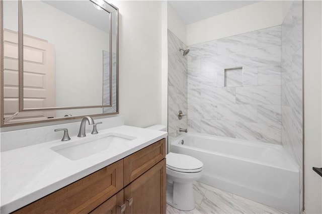 4786 Conns Creek Rd, Ball Ground, GA 30107 - full bath with vanity, tub / shower combination, and marble finish floors