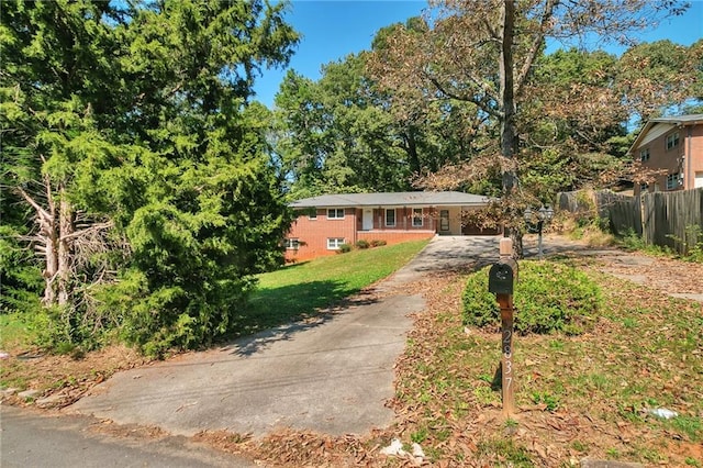 view of ranch-style home