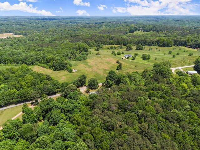 aerial view of a heavily wooded area
