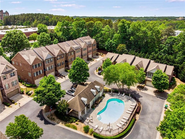 bird's eye view with a forest view