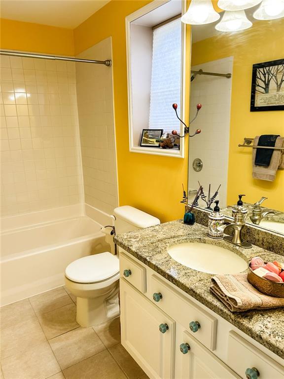 3809 Autumn View Ln NW, Acworth, GA 30101 - full bath with vanity, shower / bathtub combination, and tile patterned floors