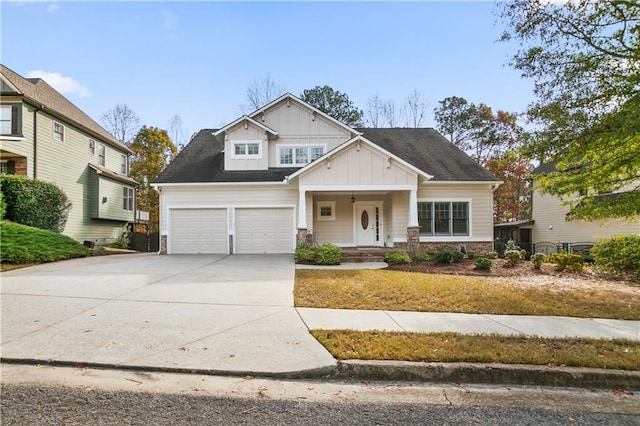 craftsman-style home with a garage