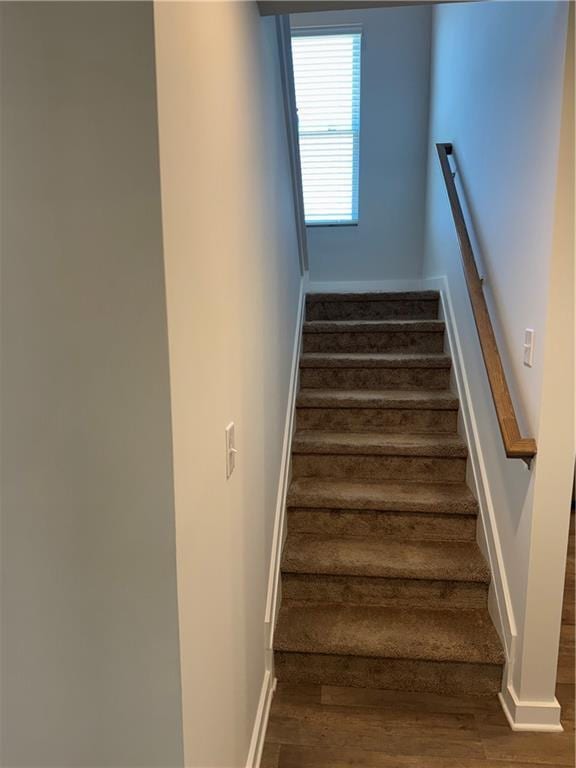719 Windstream Dr, Lagrange, GA 30241 - stairs with wood finished floors and baseboards
