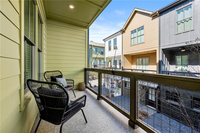 balcony with a residential view