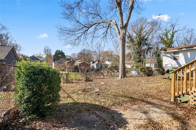 view of yard with fence