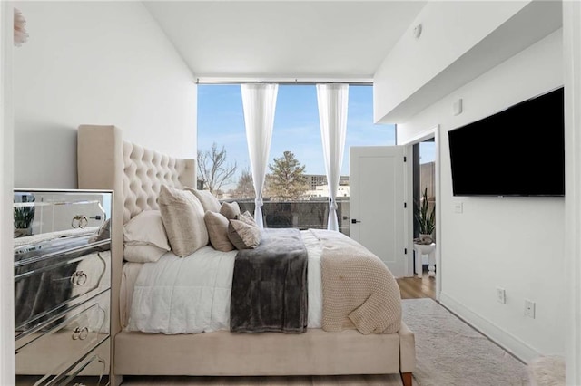 bedroom with expansive windows