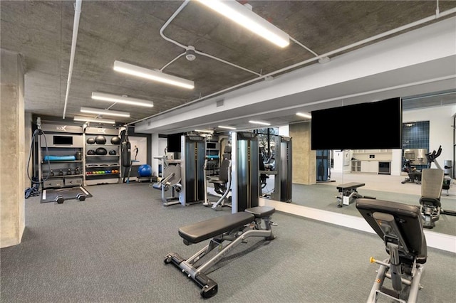 view of workout area