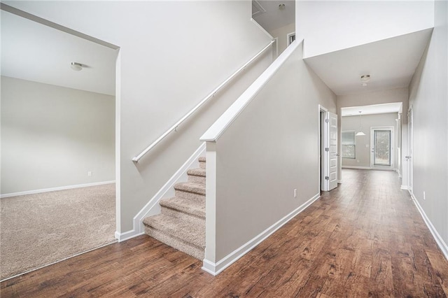 hall featuring dark hardwood / wood-style floors