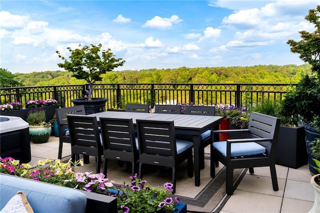 3286 Northside Pkwy NW Unit Ph2, Atlanta, GA 30327 - view of patio / terrace with outdoor dining space and a wooded view