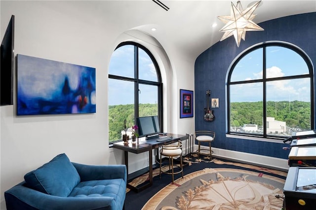 3286 Northside Pkwy NW Unit Ph2, Atlanta, GA 30327 - home office with wood finished floors and recessed lighting